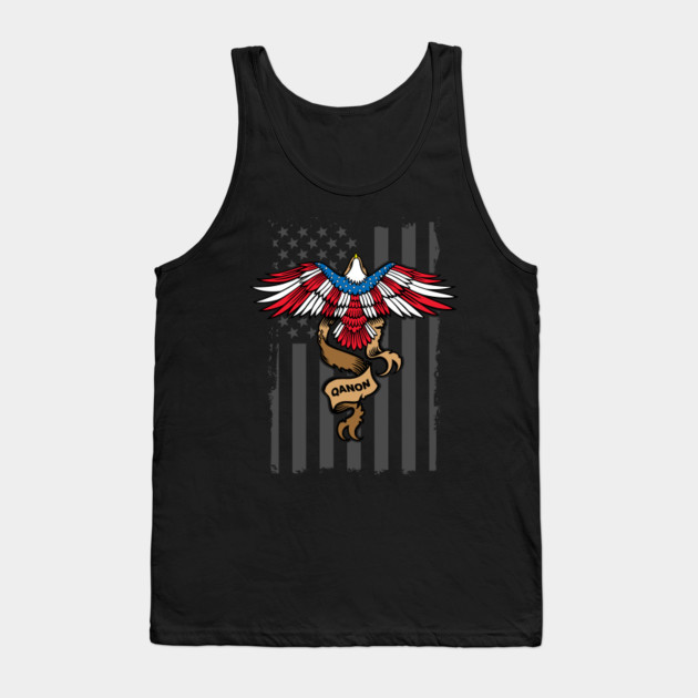Q Anon Bald Eagle USA Flag
